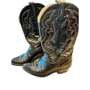 Vintage Mens Durango Embroidered Western Cowboy Black Boots Size 9 D